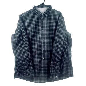 George Mens XL Classic Fit Plaid Button-Down Shirt EUC